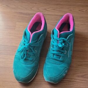 Asics Teal and Pink Athletic Shoes